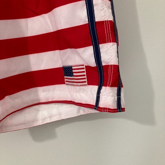 EXIST Patriotic American Flag Swim Trunks/Board Shorts Mesh Lined Men XL July - Picture 8 of 13